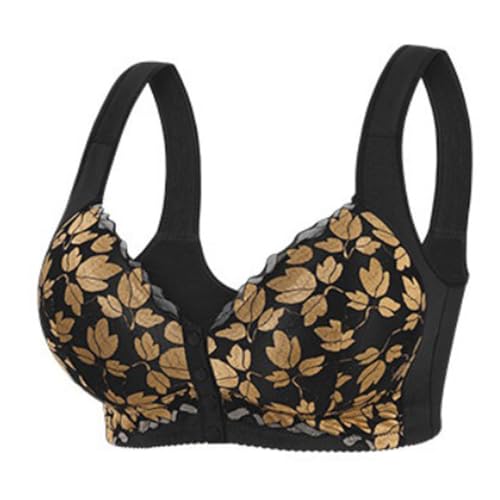 Ctreela Gathering Push up Everyday Bras Anti Sagging Underwear Plus Size U-Back Bralette Front Closure Bra for Big Breast