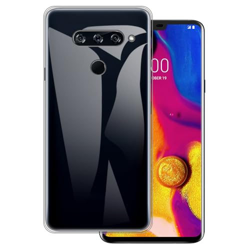 OAGELIM Funda Compatible con LG V40 ThinQ Case Antigolpes con Cubierta Protectora Flexible de TPU Suave y Resistencia a Arañazos con Protección (Transparente)