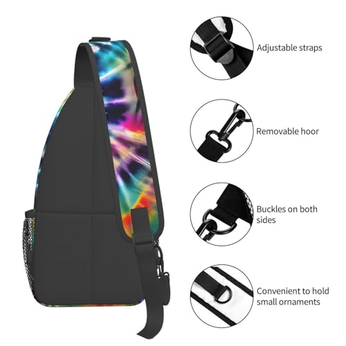 Mochila cruzada urbana estilo Tie Dye negra miniatura 5