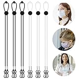 tonyg-p 6 Stück Maskenband, Einstellbar Lanyard mit Befestigungsclip Einschließlich Schwarzer/Weißer rutschfest Ohrhaken Verlängerungsriemen für Hygienische Maskenkette Kinder und Erwachsene