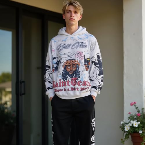 DONCARE Saint Tears Camouflage Vintage Full Patterm Print Hoodie Oversized Casual Daily Match Sweatshirts3