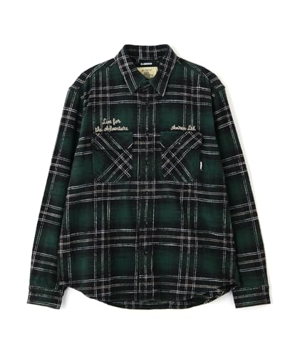 [�A���B���b�N�X] BLEACH WASHED NEP CHECK SHIRT "YELLOW STONE" �u���[�`�E�H�b�V���h �l�b�v�`�F�b�N�V���c "�C�G���[�X�g�[��" �����Y 2XL 140 �O���[�� 783-5220016
