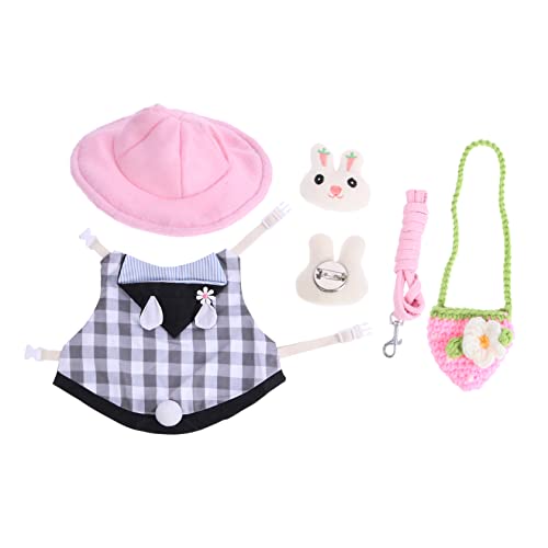 ERINGOGO Hamster Harness Leash Set Adorable Bunny Costume for Pets Breathable Vest for Outdoor Walks and Parties Pet Accessories for Rabbits and Guinea Pigs
