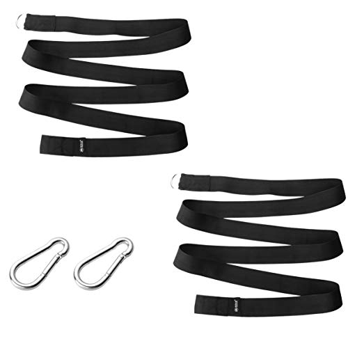 BESPORTBLE 2 Piezas Cuerda Oscilante Correas De Hamaca Cinturón De Inmersión Kit para Colgar Columpio De Árbol Cinturón De Cadena Sogas para Hamaca con Soporte Black Material De Nailon