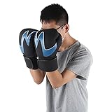 ZJchao Boxhandschuhe, Kickboxhandschuhe Boxhandschuhe Atmungsaktiv mit Belüftungslöchern für Herren Damen zum Training(Blau)