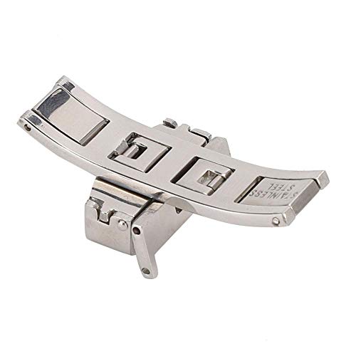 Fermoir de montre résistant à l'usure de style universel, fermoir de bracelet de montre, horlogers de remplacement quotidien en argent(18MM double open) Cover