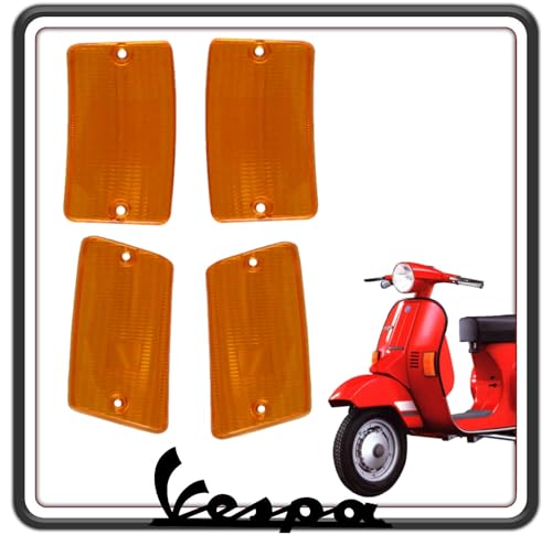 RICAMBIO COMPATIBILE KIT 4 GEMMA GEMME VETRINI PLASTICA PLASTICHE FRECCE INDICATORI DI DIREZIONE ARANCIO COMPATIBILI CON PIAGGIO VESPA FL 50 125 - FL2 HP 50 - VESPA PK XL 50 125 - PK XL RUSH - VESPA 50 N V5X5T