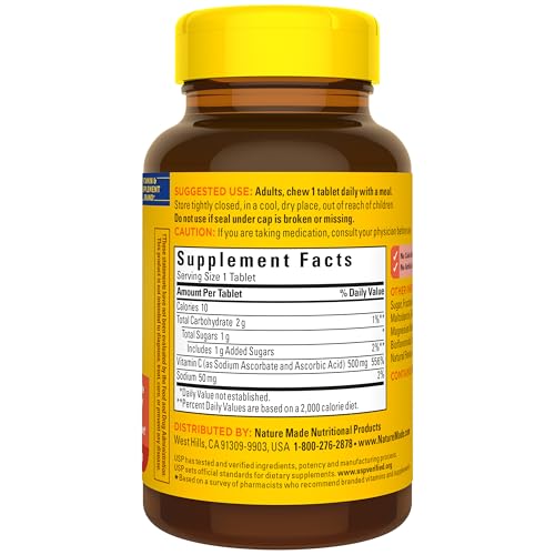 Nature Made Chewable Vitamin C 500 mg for Immune Support, 60 Tablets - image 9