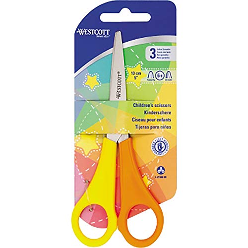 Westcott E-21596 00 Kids Schaar Links heks cm-schaal, puntige punt, 13 cm, rood/geel - Image 3