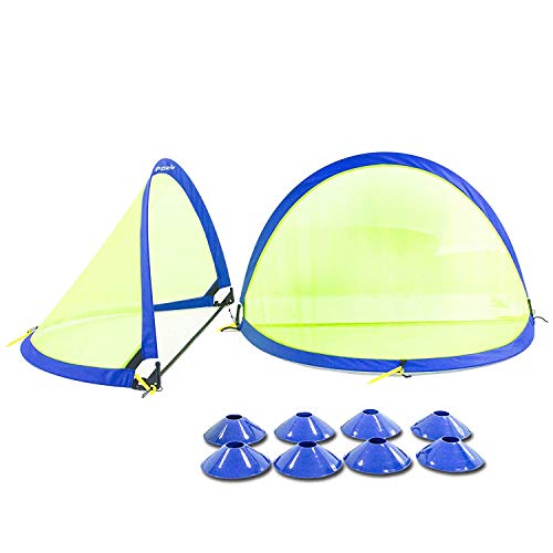 porayhut Pop up Soccer Net Soccer Goal for Kid Easy-up Set of Two Portable 210D Oxford with 8 Field Marker Cones Extra Stakes Fun for Backyard and Soccer Training Net (2.5FT Round Goal Set) - Thumbnail 4