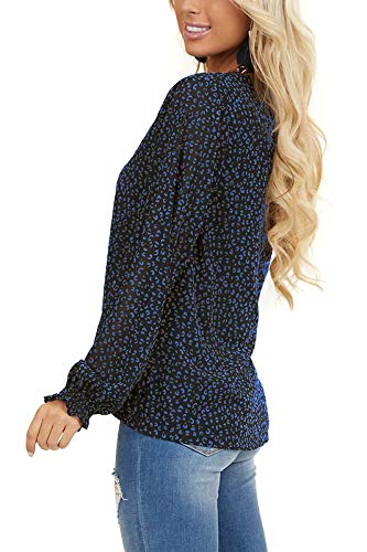 Mlebr Womens Blouse Fashion 2024 Summer Leopard Printed Long Sleeve V Neck Casual High Low Hem Chiffon Flowy Blouses Tops Tunic Shirts Xl thumb #2