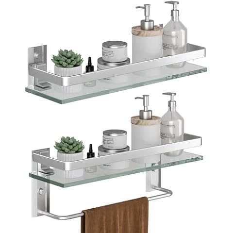 Danpoo 2-Tier Wall Mounted Glass Shelf Cover