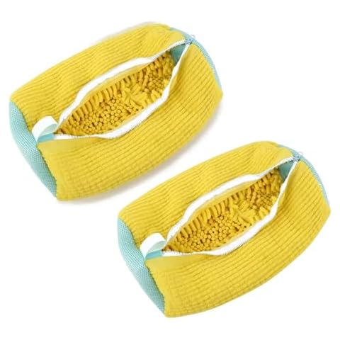 Shoe Washing Bag for Washing Machine Durable Mesh Laundry Bags with Zipper for Sneakers, Running Shoes, Delicates, and Gym Shoes Cleaning with Adjustable Shoe Trees (Yellow) Cover