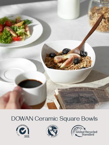 Dowan 010501170704142 Square Soup Bowls, 27 Oz Ceramic Cereal Bowls Set Of 6 thumb #2