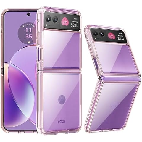 RMOCR for Motorola Razr 2023 Case, Clear Shockproof Phone Cover, Ultra-Thin Slim Fit Hard PC Protective Cases for Motorola Razr 2023, Rose Gold Cover