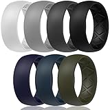 Egnaro Silicone Rings for Mens with Half Sizes, Inner Arc Ergonomic Breathable Design Silicone...