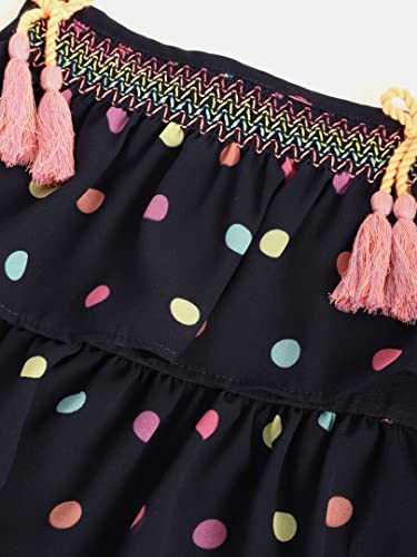 Image of Nautinati Baby Girls Strap Sleeve Fit & Flare Frock | Age 0-3 Years