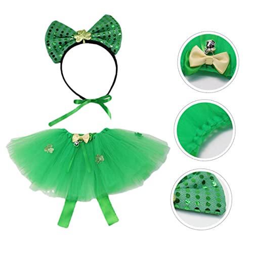 Disfraz para perro con falda y vincha temática Día de San Patricio miniatura 2