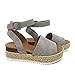Sandalias Mujer Verano 2019 cáñamo Fondo Grueso Sandalias Punta Abierta Cuero Fondo...
