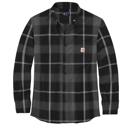 Image of Carhartt Men's Rugged Flex Relaxed Fit Midweight Flannel Long-Sleeve Plaid Shirt