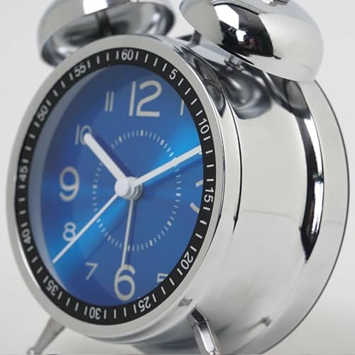 Reloj despertador de hierro de moda con esfera de cuarzo de plata 7
