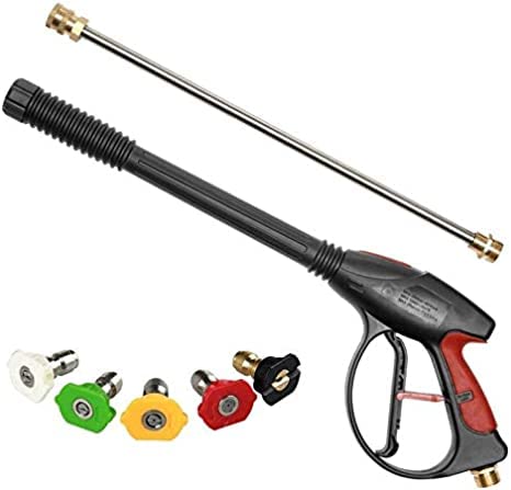 AQSON High Pressure Washer Power Spray-Gun 4000Psi With 19 Inch Extension Replacement Wand Lance,5 Quick Connect Nozzles