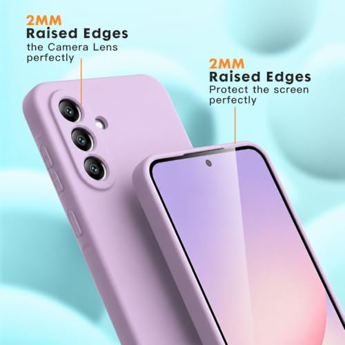 Image of DIZORO Microfiber Candy Case Compatible for Samsung A37 5G Smooth Touch Cushion Liquid Soft Silicone Gel Rubber Phone Cases Non-Slip Full Body Protective Shockproof Back Cover (Lilac)
