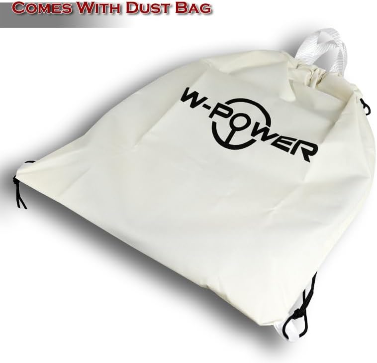 15" White Wood With Black Line W-Power 380MM 6-Hole Chrome 3-Spoke Steering Wheel