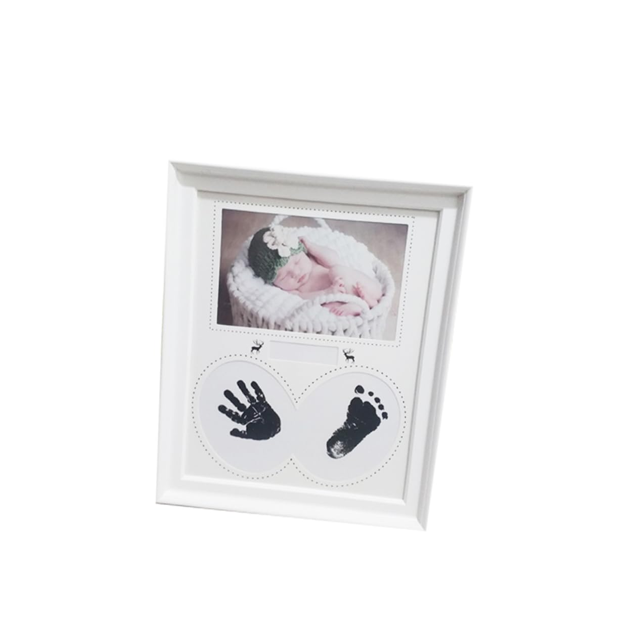 ibasenice Footprint Kit for Baby Shower Newborn Handprint Footprint Photo Frame Milestone Present Room Decor