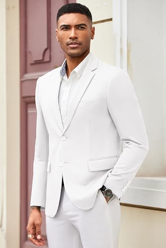 Image of COOFANDY Mens Casual Blazer Slim Fit Suit Jacket Lightweight Knit Sport Coat Two Button Blazer Jacket