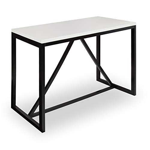 Kate And Laurel Kaya 36-Inch Tall Pub/Bar Table, Two-Toned Wood, White And Black #TOP19