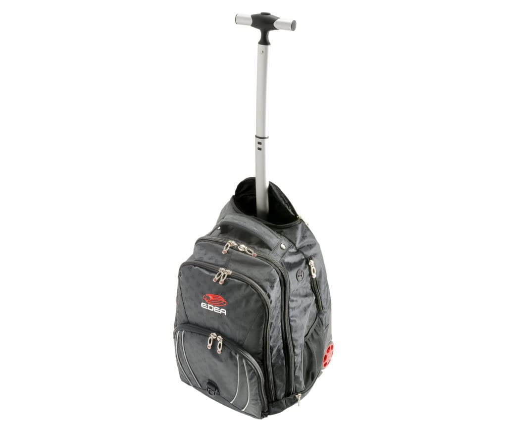 EDEA Mochila trolley, gris, marco interior rígido, ruedas de PU, asa de aluminio extensible