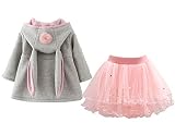 Urtrend Baby Girl's Ears Coat Jacket and Tutu Skirt Casual Dresses