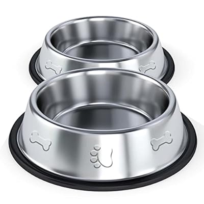Wiggzy Dog Bowls, Stainless Steel Dog Bowl, Pet Bowl, Slow Feeding Dog Bowl, Dog Food Bowl, Dog Bowls Medium, Large Dog Bowls, Dog Bowls for Small Dogs, Puppy Bowls, Non Slip Dog Bowls (Medium)