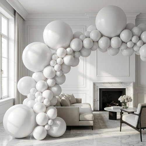 Image of KALOR White Giant 36 Inch 9pcs Large Latex Balloons