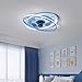 Ventilador Techo Con Luz Y Mando A Distancia Pequeño Luz Ventilador Techo Infantil Niña Lampara Ventilador Ultra Silencioso Regulable 3 Velocidades Para Salon Infantiles Dormitorio ,Azul
