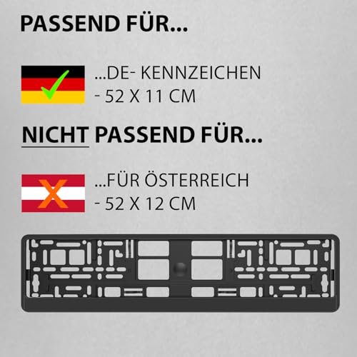 L & P Car Design 2 Kennzeichenhalter Auto - Schwarz für 520x110 Kennzeichen – Ansicht 4