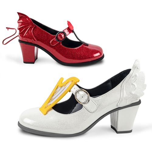 Image of Hot Chocolate Design Artistic Women's Mid Heel Strap Pumps | Block Heel Design, Vegan Faux-Leather Upper, Padded Footbed, Buckle Closure, Occasion Pumps for Women