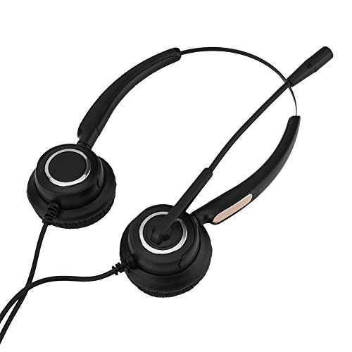 Casque USB avec Microphone, Casque pour Centre d'appels avec Suppression du Bruit du Son stéréo Hi-FI, Casque Filaire avec Bandeau Extensible pour Ordinateur, téléphone, boîtier de Bureau, etc.