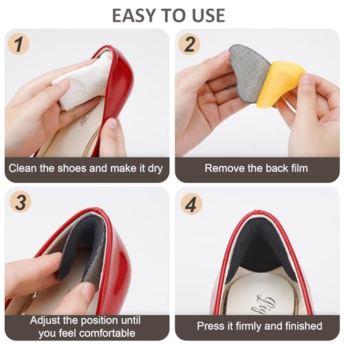Image of 6 Pairs Heel Cushions Inserts for Loose Shoes, Heel Pads Grips Liner Snugs, Filler Improved Shoe Fit and Comfort, Prevent Too Big Shoes from Slipping,Heel Pains frictions and Blisters (Black)
