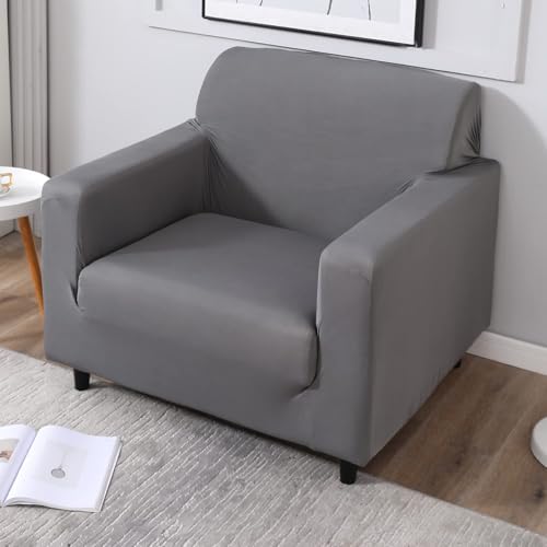 Image of HOKIPO 140 GSM Fully Covered Sofa Cover for 5 Seater, Light Grey (NEW-4277-E1*2 + AR-4279-E1)