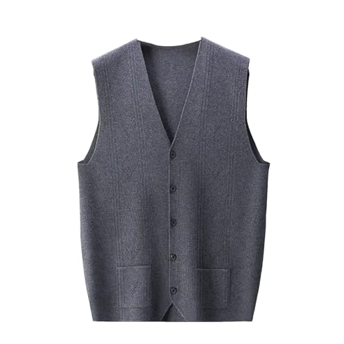 Men's Sweater Vest Business Casual V-Neck Sleeveless Warm Knit Button Cardigan Waistcoat