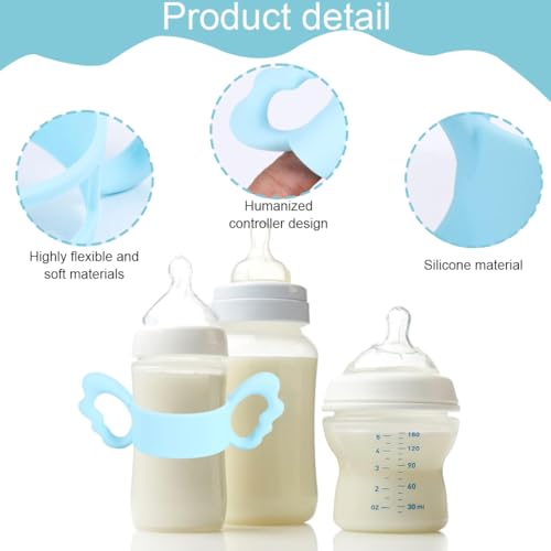 3er-Pack Babyflaschengriffe, Flaschengriffhalter, Babyflaschengriff Silikon, Weithals-Babyflaschengriff, Babyflaschenzubehör mit kleinem Handgriff-Design