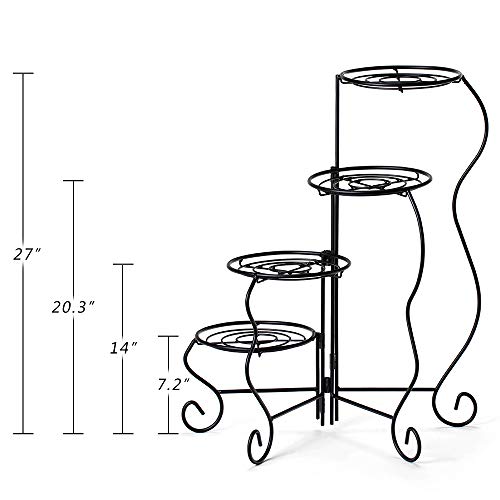 image for Worth Garden Luxury 4-Tier Upgraded Heavy Duty Plant Stand & Flower Po