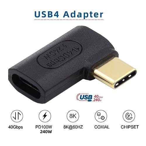 Image of chenyang USB C Connector USB4 Type C 240W Power 40Gbps Data 8K Video Extension Connector Adapter 90 Degree Right Angled