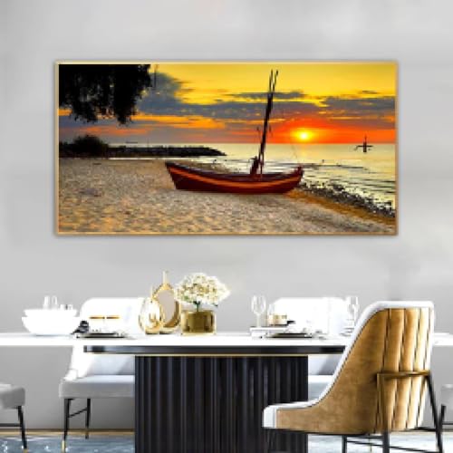 Toile pour décor de salon sans cadre paysage océan pour illuminer une pièce sombre