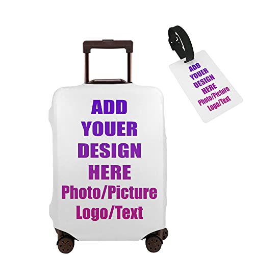 Custom Luggage Cover For Suitcase,Personalized Design Your Image Photo Logo Text,Customize Elastic Travel Suitcase Cover Washable Suitcase Protector Cover -L(A Little Large)2