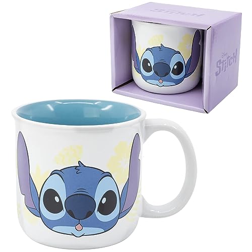 Taza modelo mug cerámica taza tazón desayuno 414ml para niños (Stitch)
