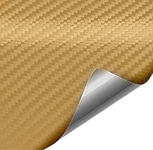 WALLMATE Carbon & Matellic Wrap Sheet Roll Film Sticker Decal Waterproof Car Styling Wrap Auto Vehicle Accessories (12" x 48 Inches, 3D Gold Carbon Wrap)