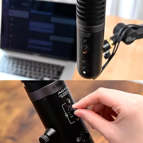 Image of Yamaha AG01 Black USB microphone with integrated high-performance mixer and Steinberg Software Suite